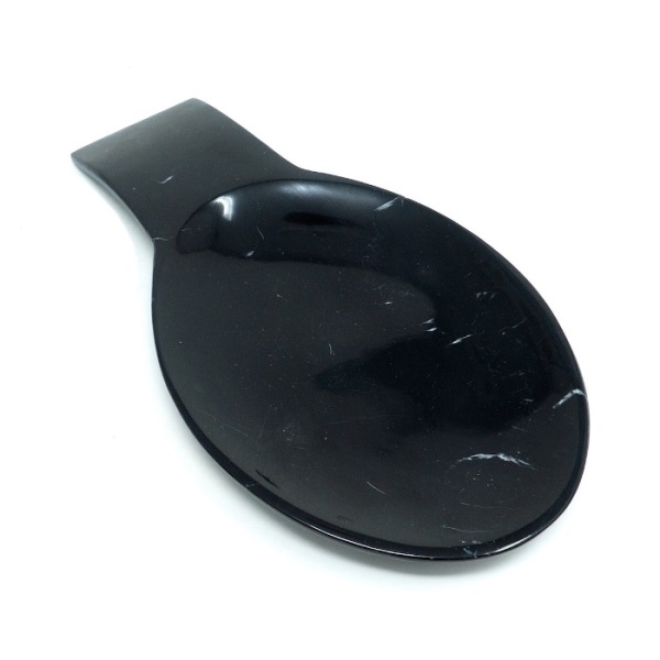 Portacucharas de Mármol Natural, Gris Mazahua / Soporte para Cuchara / Base para Cuchara / Reposa Cuchara / Utensilio para cocina / Decoración de Hogar / Botanero