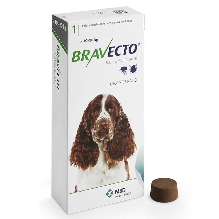 Bravecto Para Perros 10-20 Kg - 500 Mg