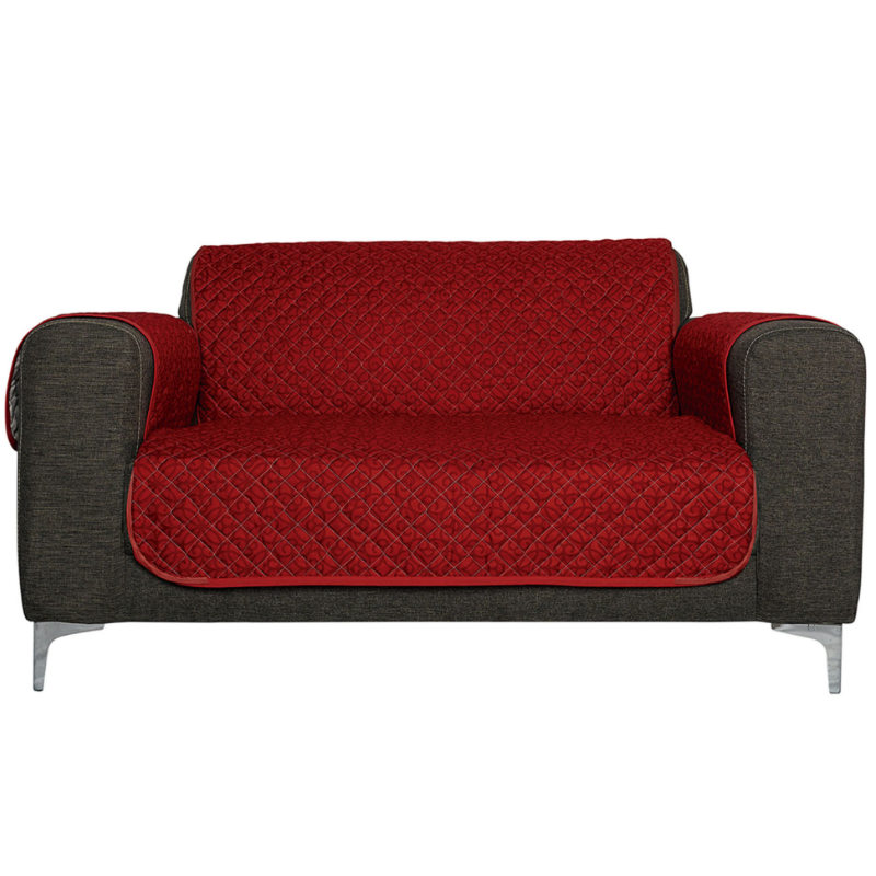 Protector De Sillon Pekin 2 Plazas Rojo / Beige Elefantito Hogar