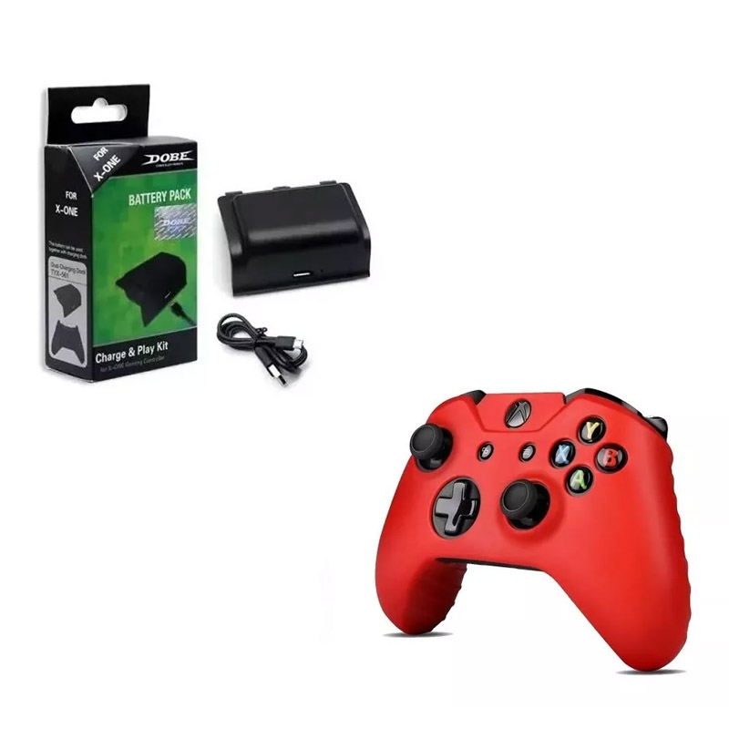 Batería Recargable + Funda Roja Para Xbox One S