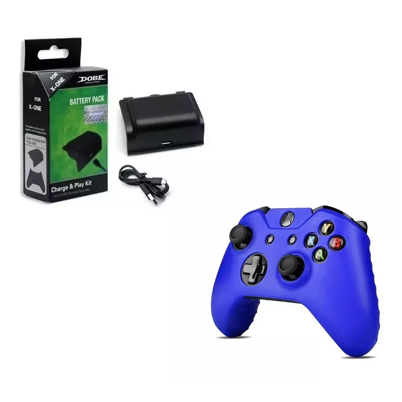 Batería Recargable + Funda Azul Para Xbox One S