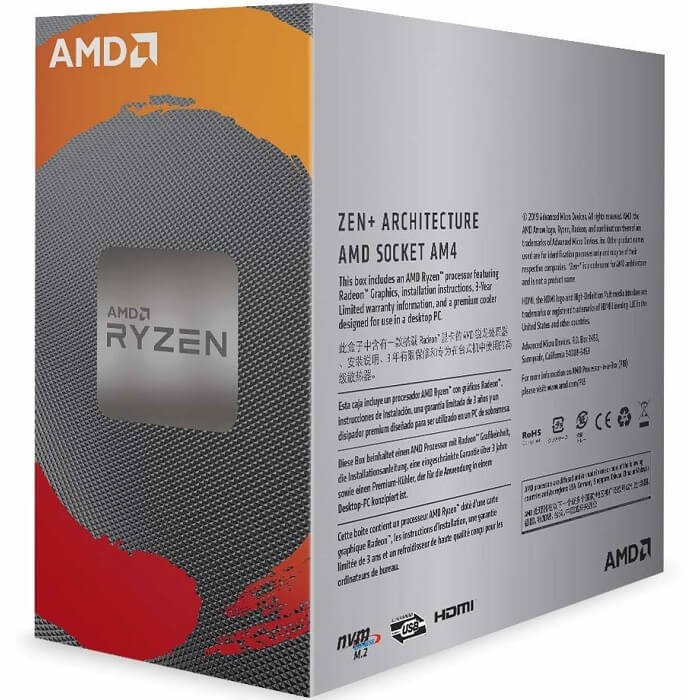 Procesador AMD Ryzen 3 3200G QuadCore 3.6GHz 6MB Socket AM4