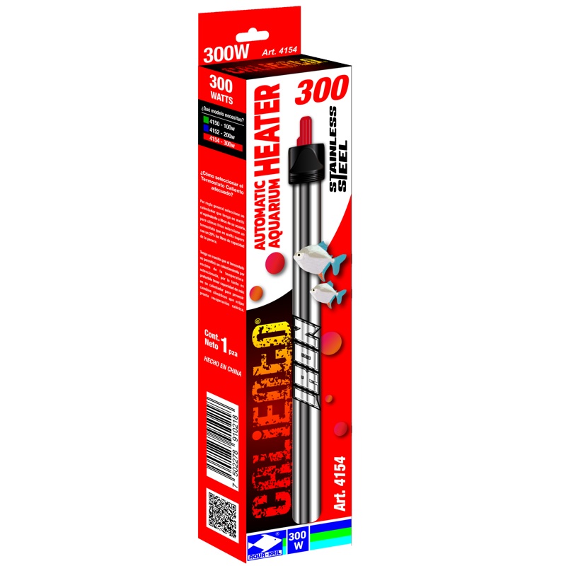 Termostato Calentador Acero Inoxidable Acuario Pecera Peces Tortugas 240 L 300 Watts 4154