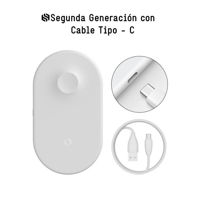 Cargador Inalámbrico para iPhone y Apple Watch 1/2/3/4 Tipo C Blanco BINDEN