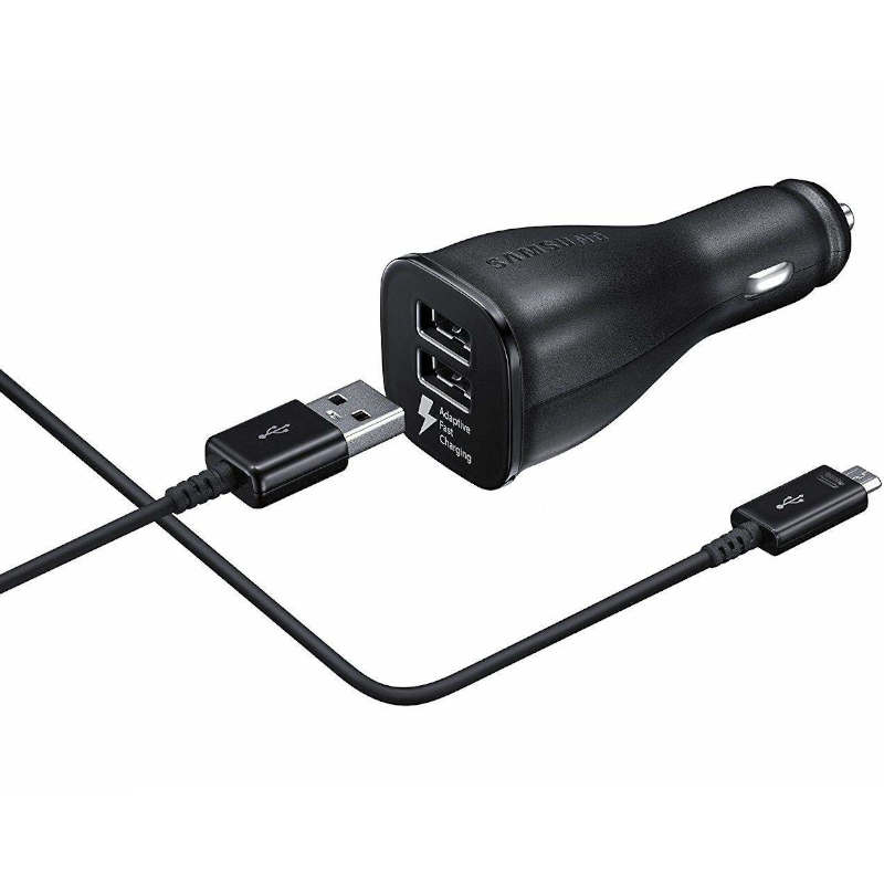 Cargador Samsung De Carro Dual Port Fast Micro Usb + Usb C