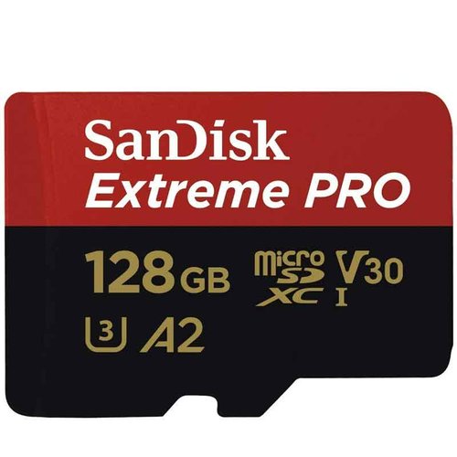 Memoria Micro SD 128GB Sandisk Extreme PRO A2 U3 V30 Clase 10 SDSQXCY-128G-GN6MA 