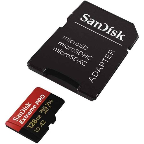 Memoria Micro SD 128GB Sandisk Extreme PRO A2 U3 V30 Clase 10 SDSQXCY-128G-GN6MA 