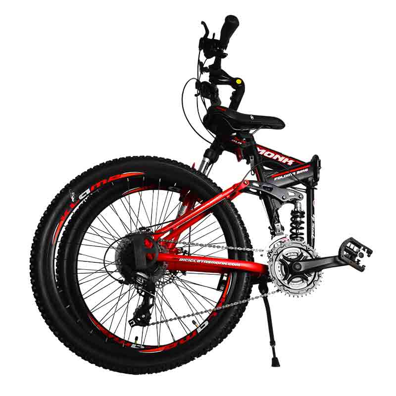 Bicicleta Montaña Rodada 26 24 Velocidades Plegable Monk Klamp Rojo