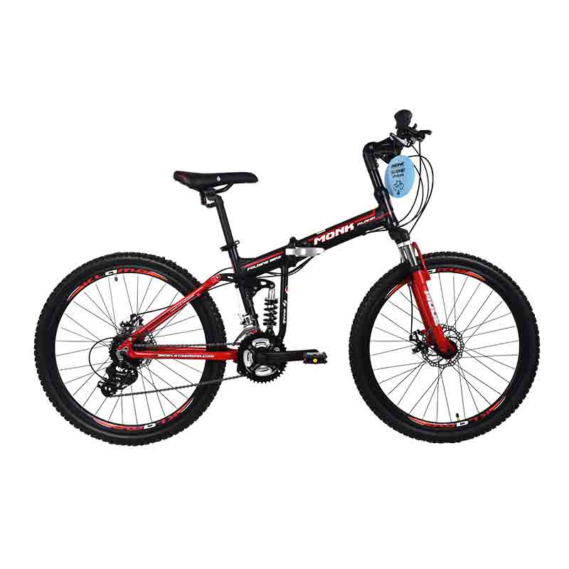Bicicleta Montaña Rodada 26 24 Velocidades Plegable Monk Klamp Rojo