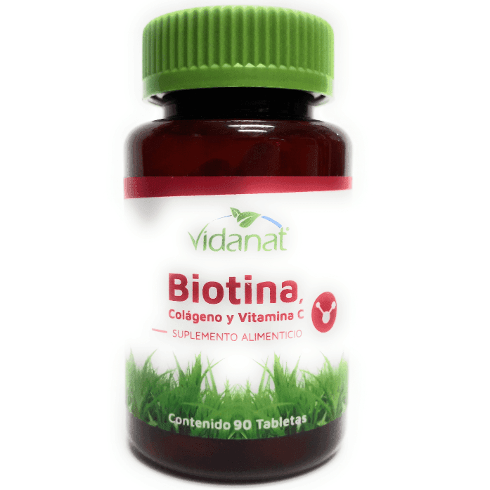 Suplemento Alimenticio Biotina , colágeno y vitamina C 90 tabletas