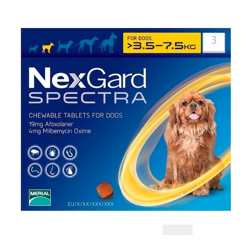 Nexgard Spectra 3 Pastillas Para Perros De 3.6 A 7.5 Kg