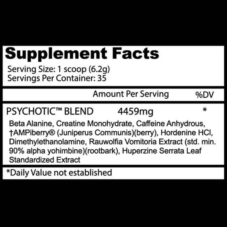 Pre Entreno Psychotic Red 35 servicios - Sabor Fruit Punch - y Cilindro Gratis