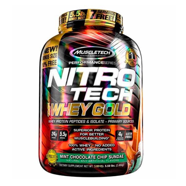 Proteina Muscletech Nitro-tech Whey Gold 5.5 Lbs Chocolate Mint
