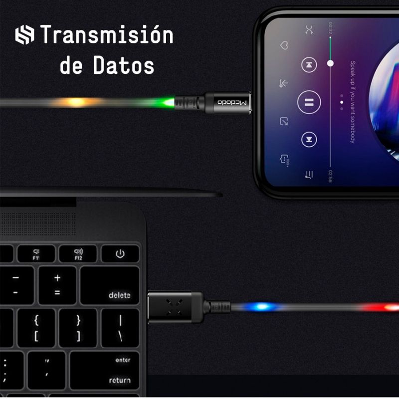 Cable de Datos y Música para iPhone con LEDs Bailarines BINDEN