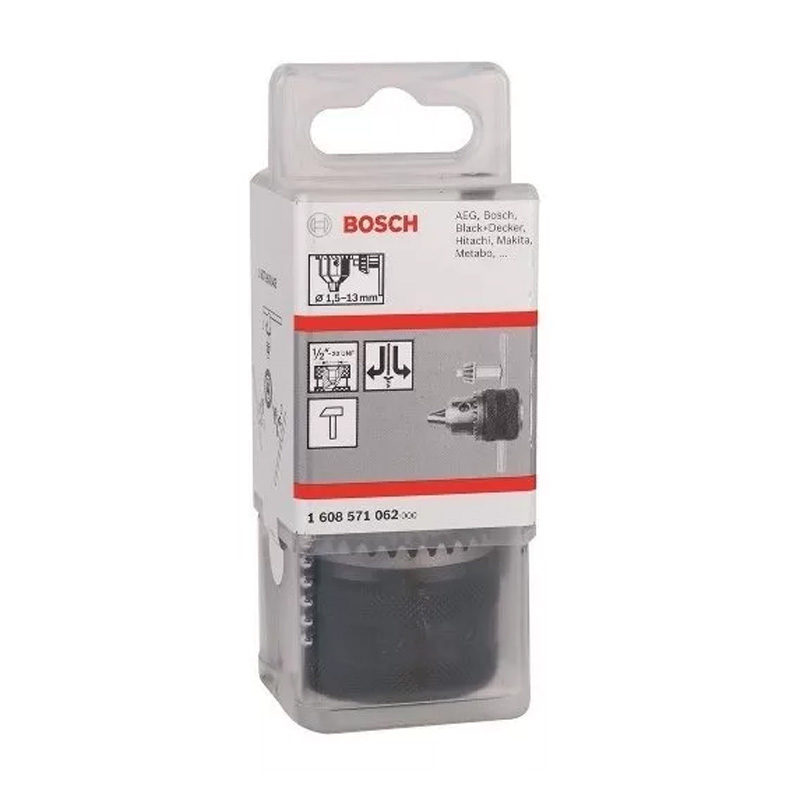 Broquero Para Taladro 1/2x1/2 20 Unf + Llave Bosch 