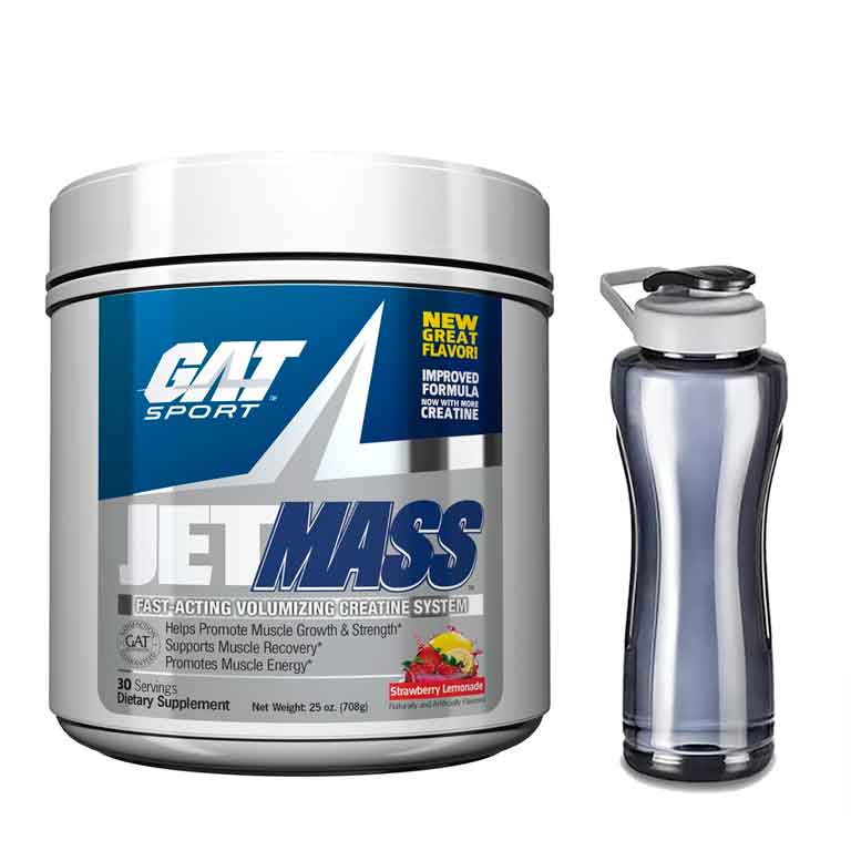 Post Entreno JetMass GAT 30 serv -Sabor STRAWBERRY LEMONADE - y Cilindro GRATIS