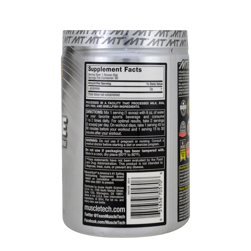 Suplemento Glutamina Muscletech Platinum  300 Gr