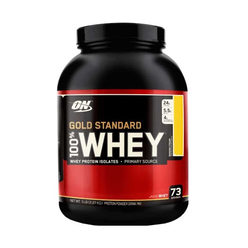 Proteina On Gold Standard Sabor Banana Cream 100% Whey 5 Lbs