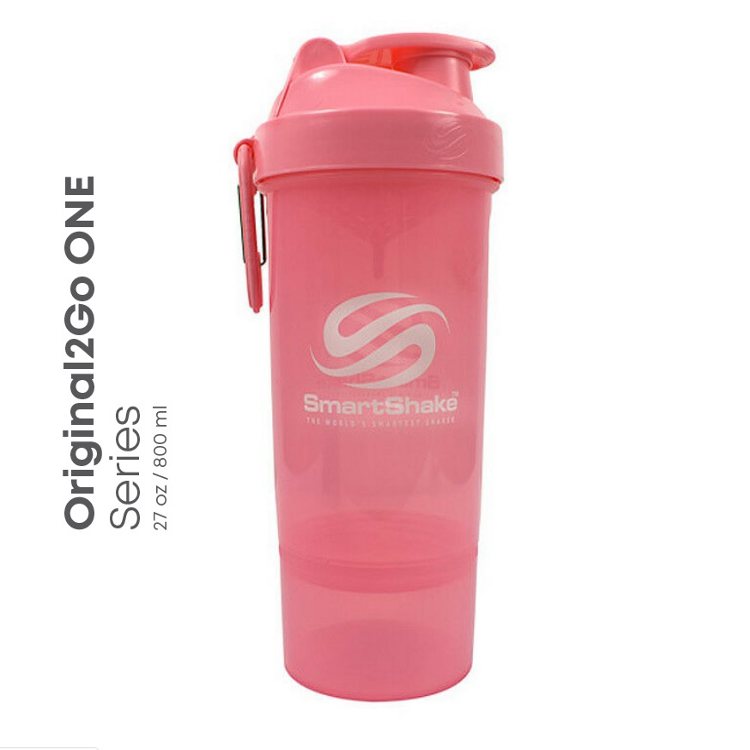 Shaker SMARTSHAKE Original 2go 800mls Pink Light 1 compartimiento para proteína