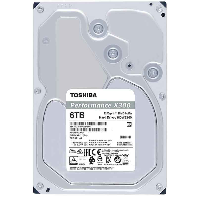 Disco Duro Interno 6TB Toshiba X300 7200RPM 3.5 SATA III HDWE160XZSTA 