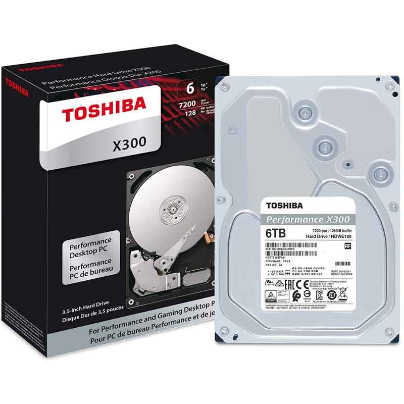 Disco Duro Interno 6TB Toshiba X300 7200RPM 3.5 SATA III HDWE160XZSTA 