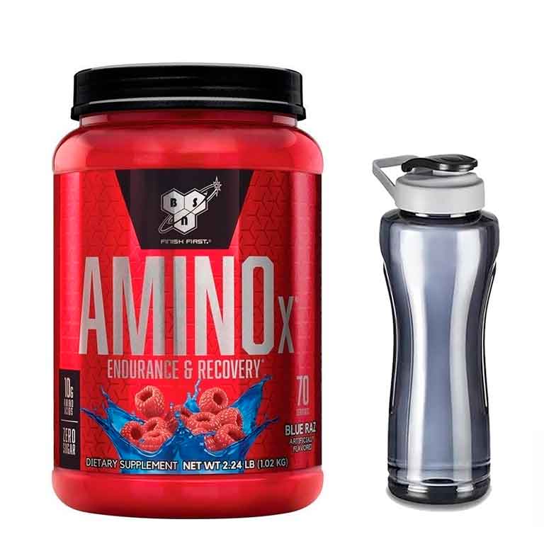 Aminoácidos BSN Amino X 1Kg 70 Serv - Sabor Bluerapsberry - y Cilindro GRATIS