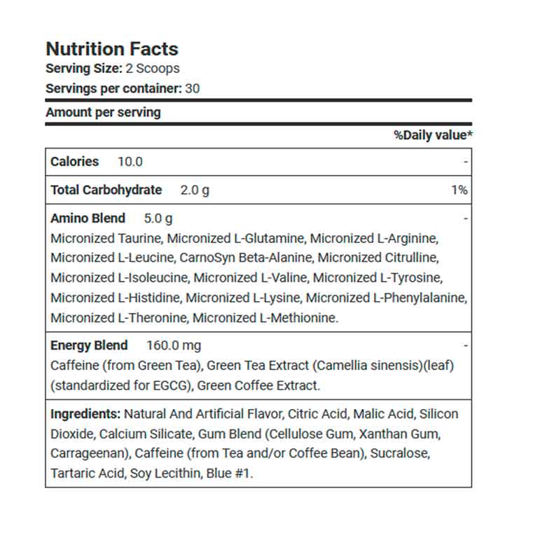 Aminoácidos ON Amino Energy 30 Serv - Sabor Blueberry Mojito - y Cilindro GRATIS