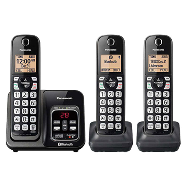 Panasonic KX-TG273K 3 Auriculares BlueTooth Mensaje Texto/ Alerta Reacondicionado