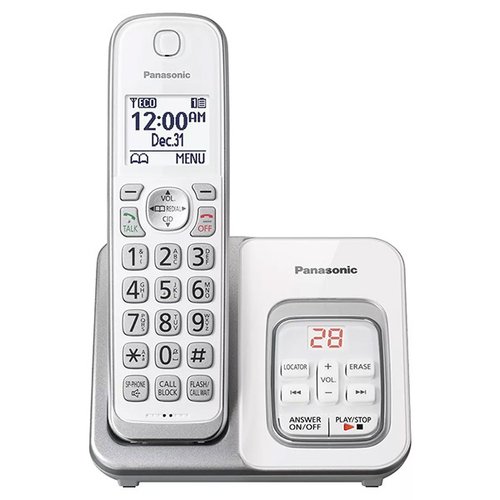 Panasonic KX-TGD532W con bloqueo de llamadas y contestador automático-2 auriculares Reacondicionado