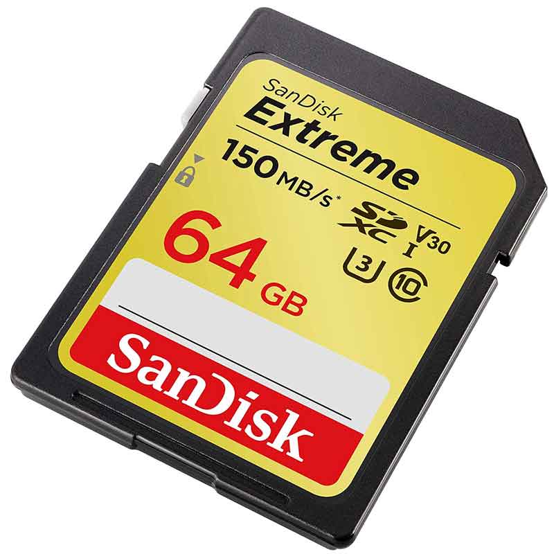 Tarjeta SD 64GB Sandisk Extreme Clase 10 U3 V30 150 MB/s SDSDXV6-064G-GNCIN 