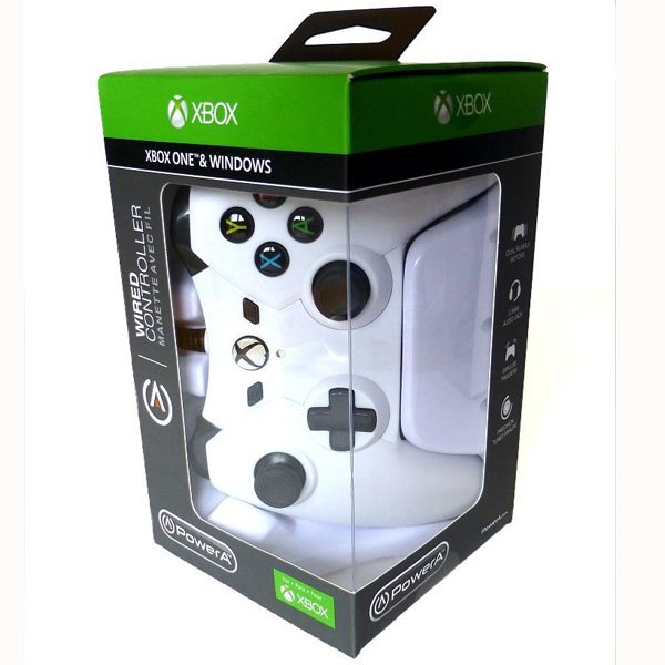 Control alámbrico PowerA color blanco para Xbox One y Windows