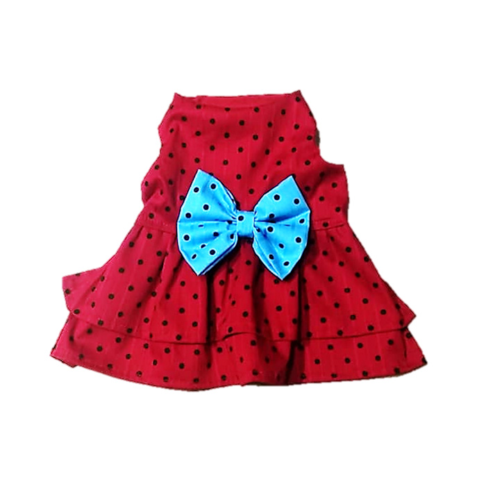 Vestido Rojo Boleado Talla 4, Punky Fashion Pet