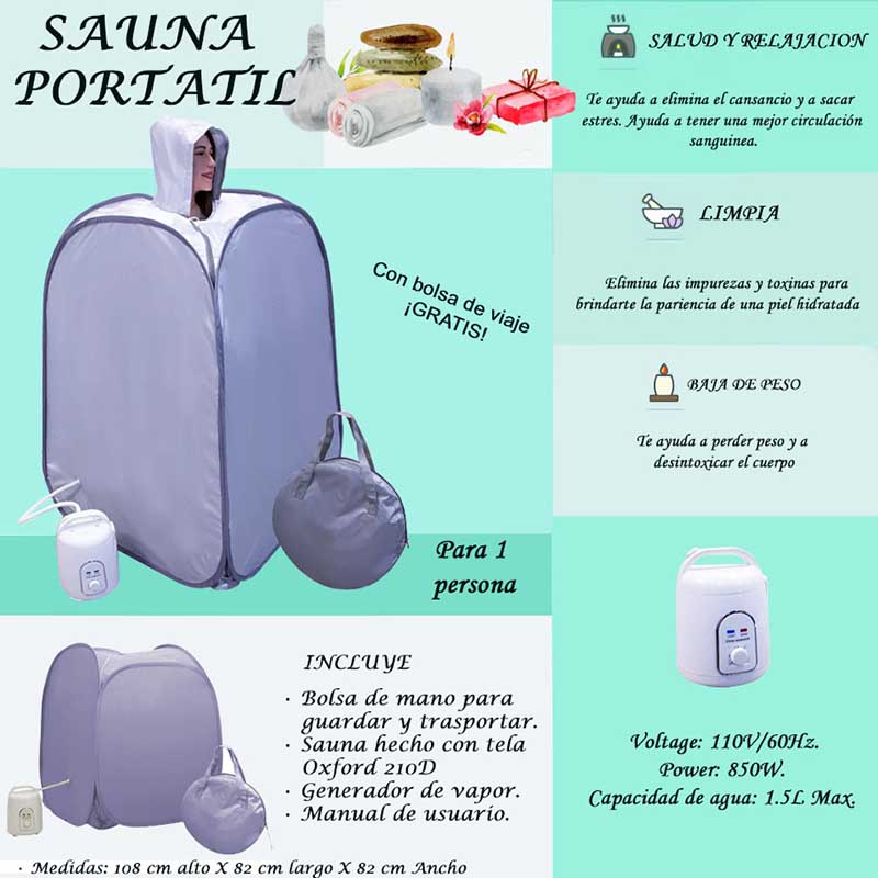 Sauna Spa Portatil Baño Vapor Care Cuidado Personal Belleza