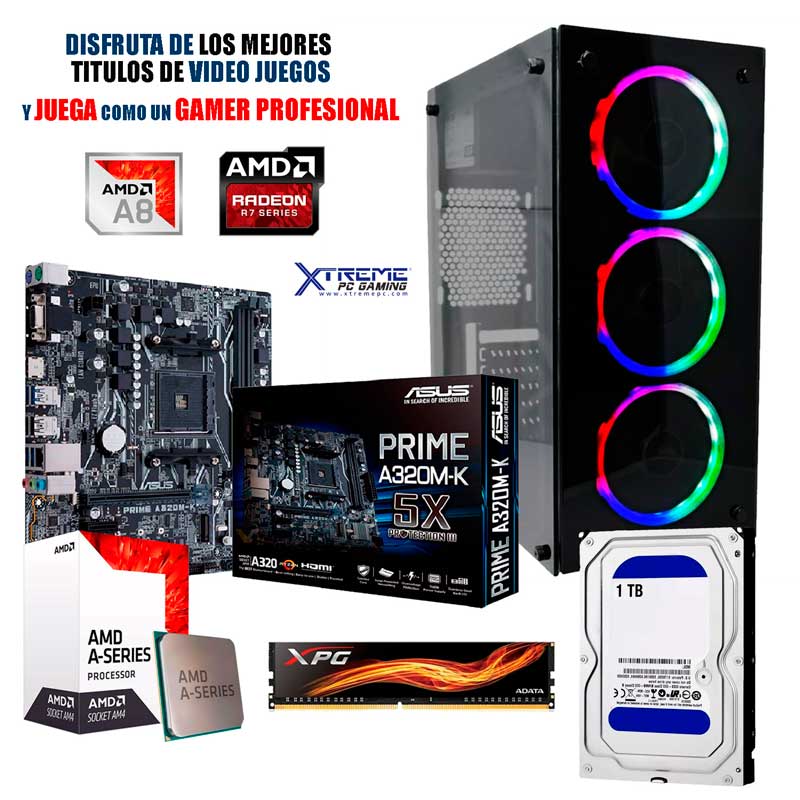 Pc Gamer Xtreme Amd A8 9600 Ram 8Gb Disco 1TB Graficos Radeon R7 