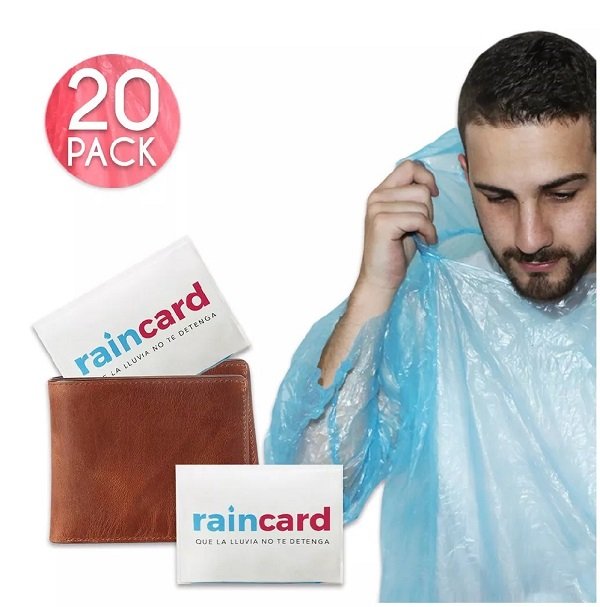 20 Impermables desechablse Raincard que caben en tu cartera