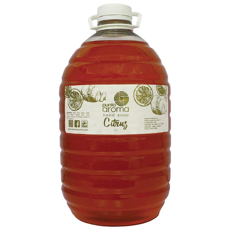 Punto Aroma Jabón Para Manos Líquido - Biodegradable - 5L - Aroma Naranja