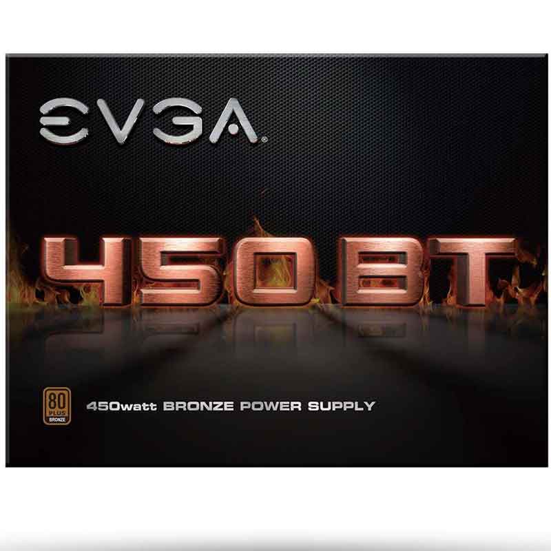 Fuente de Poder PC 450W Gamer EVGA 80 Plus Bronze 100-BT-0450-K1