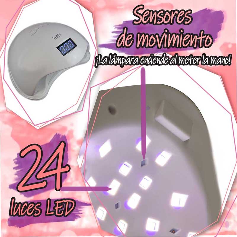 Lampara Uv Uñas Profesional Digital Gelish Spa 48 Watts Led.