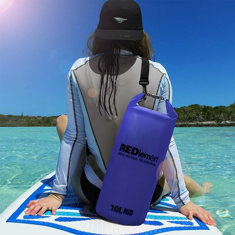 Redlemon Ocean Bag: Bolsa Impermeable Portátil Enrollable, Ligera y Resistente, Deportiva, Ideal para Kayak, Canotaje, Senderismo, Campamento y Playa. Capacidad 10 Litros