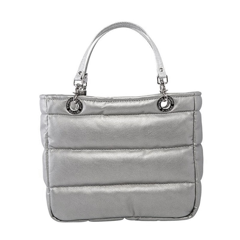 Bolso De Mano, Sundar, Promocion, Con Cierre, Color Plata
