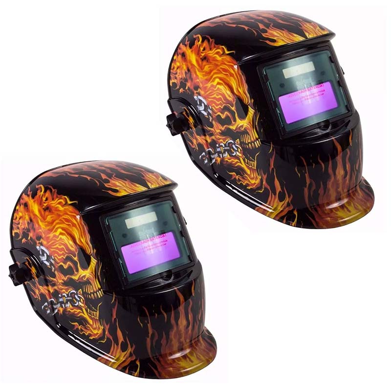 Careta Fotosensible Soldar Kit 2 Caretas Auto Oscurecimiento Calavera