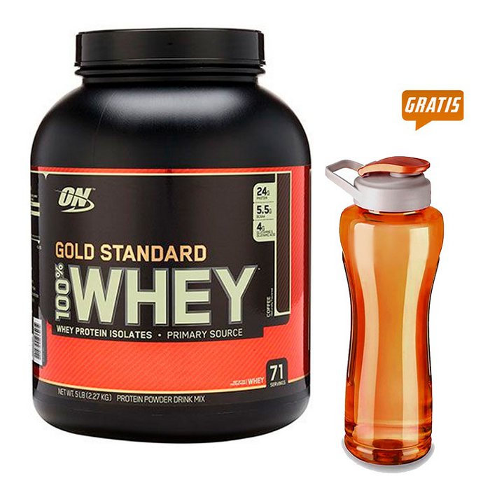 Proteina On Gold Standard 100% Whey 5 Lbs -Sabor Cookies and Cream -  y Cilindro GRATIS