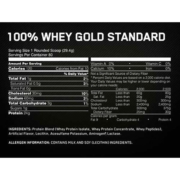 Proteina Gold Standard 100% Whey Optimum Nutrition 5 Libras Doble Chocolate