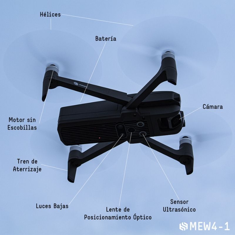 Drone Semi Profesional MEW4-1 Plegable con Cámara 2K 180º Velocidad 40km/h Wifi de 5Ghz BINDEN