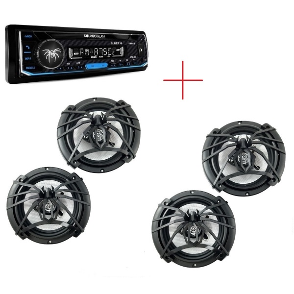 Paquete Estereo Soundstream Vm-901b + 2 Pares De Bocinas 6.5