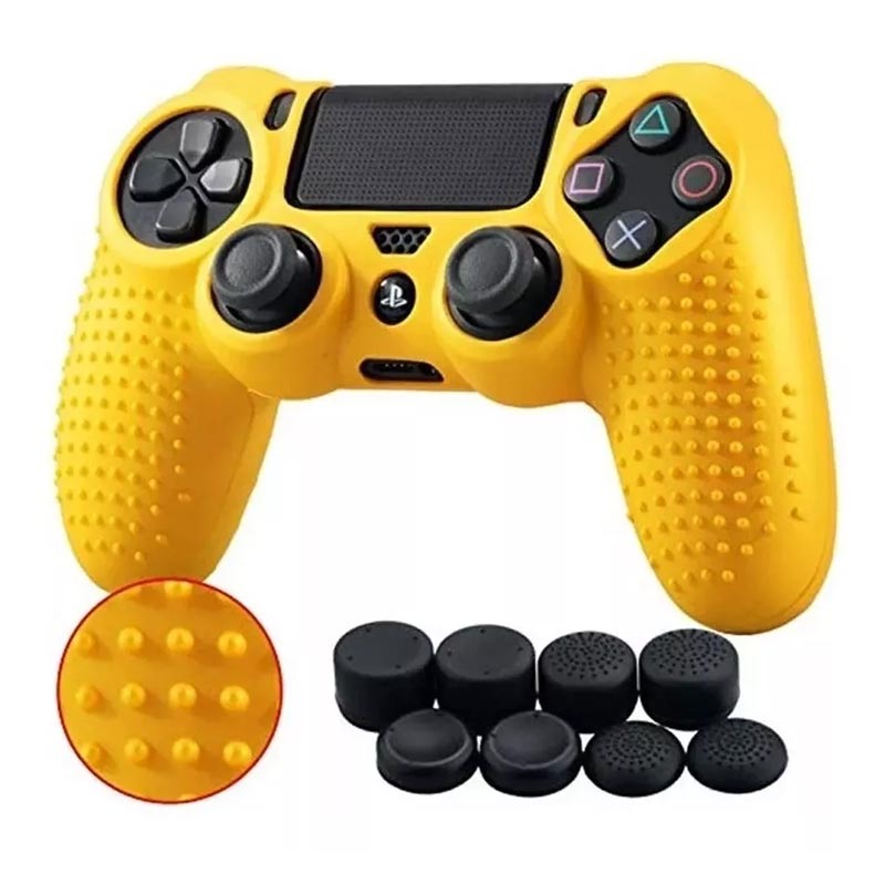 Ps4 Funda De Silicona Texturizada (Oro)