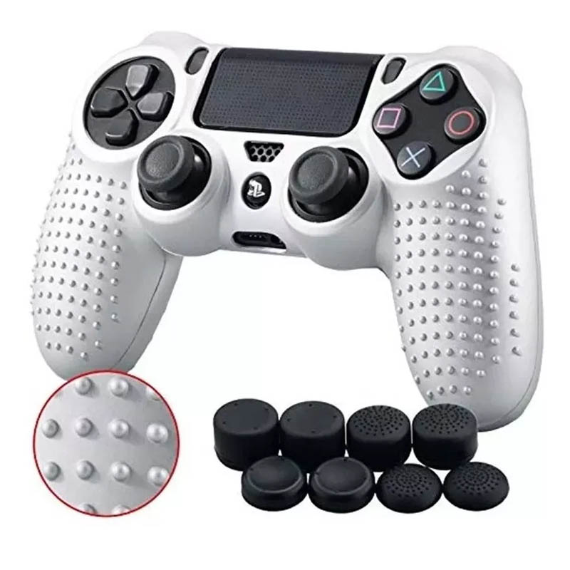 Ps4 Funda De Silicona Texturizada (Plata)