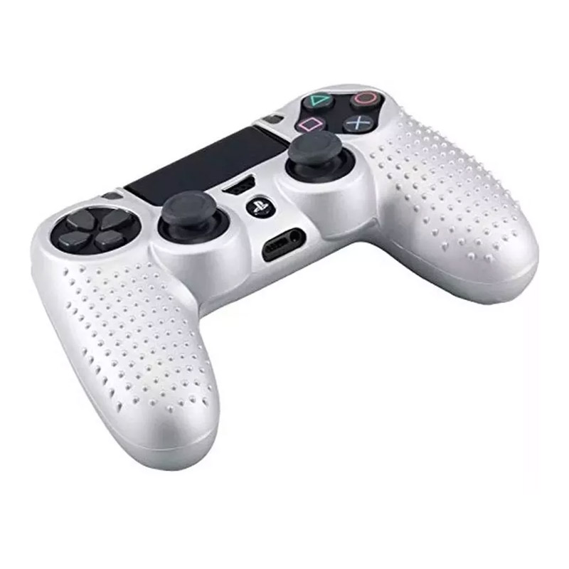 Ps4 Funda De Silicona Texturizada (plata)
