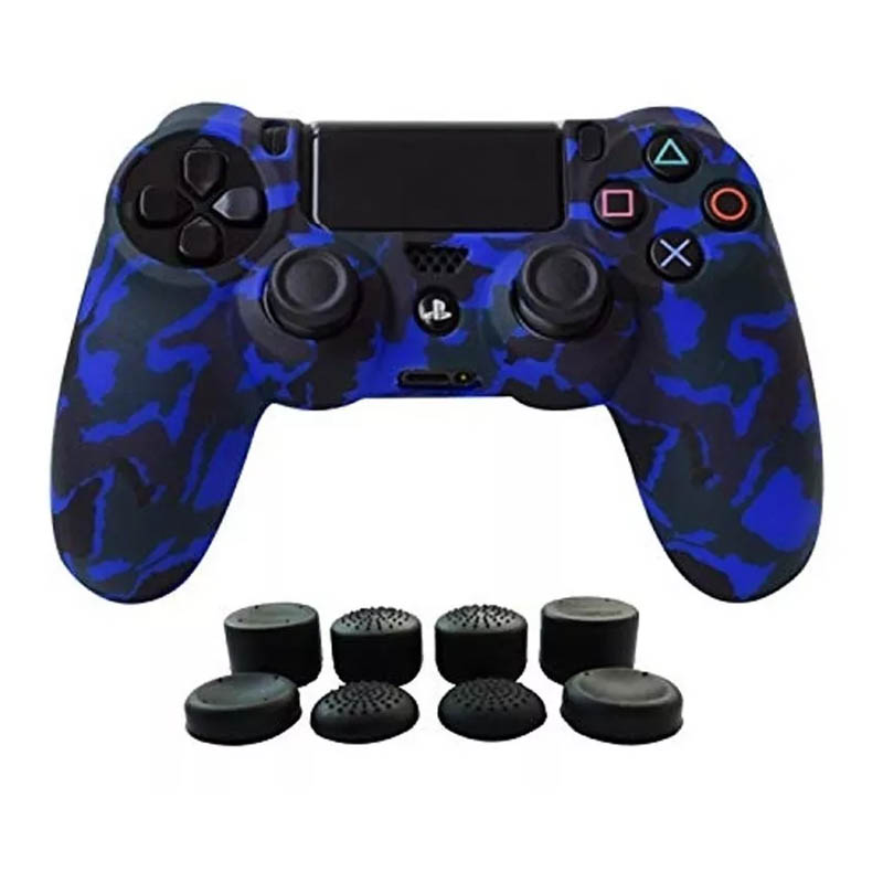 Ps4 Dualshock Funda Para Control Playstation 4 (Azul Camuflaje)