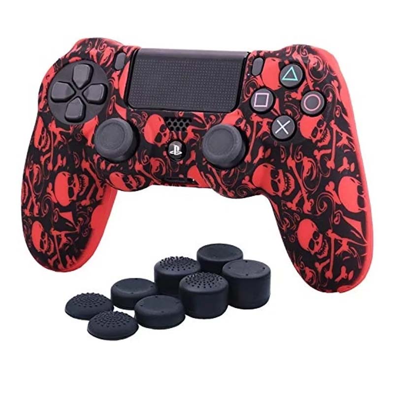 Ps4 Dualshock Funda Para Control Playstation 4 (Rojo skull)